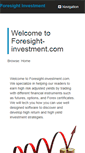 Mobile Screenshot of foresight-investment.com